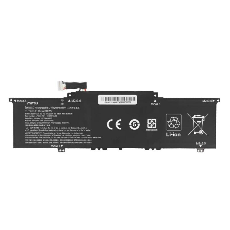 Batterie d&#39;ordinateur portable compatible pour HP BN03XL 11,1 V 4100 mAh Mitsu