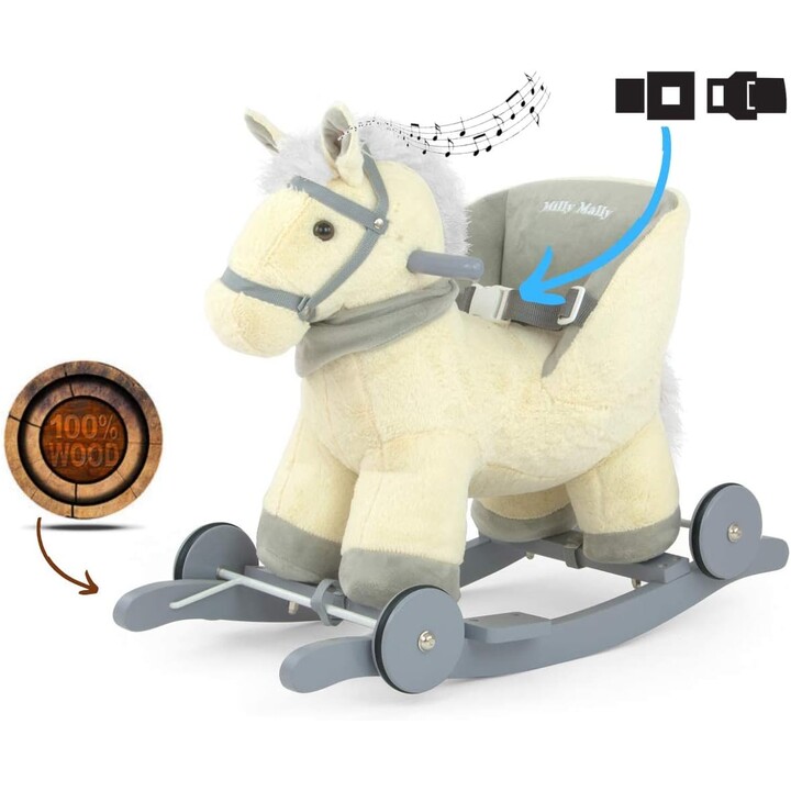 Milly Mally Polly, cheval à bascule, jouet pour enfants, beige