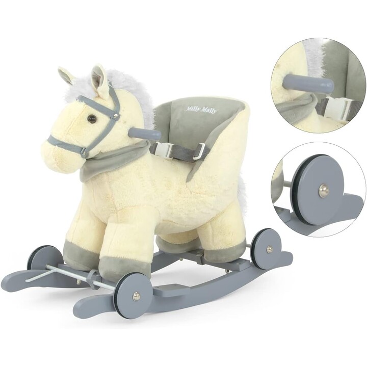 Milly Mally Polly, Cavalo de Baloiço, Brinquedo para Crianças, Bege