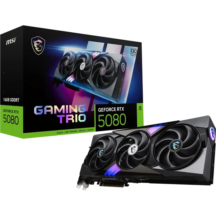 Scheda grafica MSI GAMING GEFORCE RTX 5080 16G TRIO OC NVIDIA 16GB GDDR7