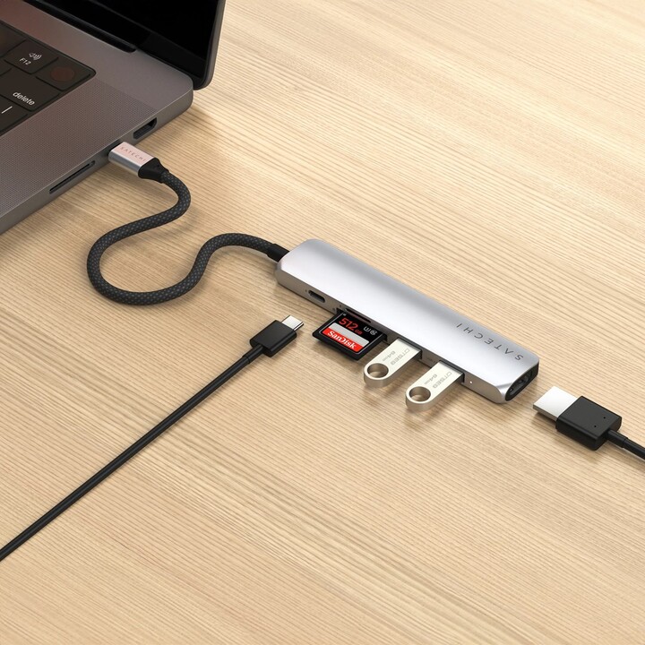 Satechi ST-P6SS hub & concentrateur USB Type-C 10000 Mbit/s Argent