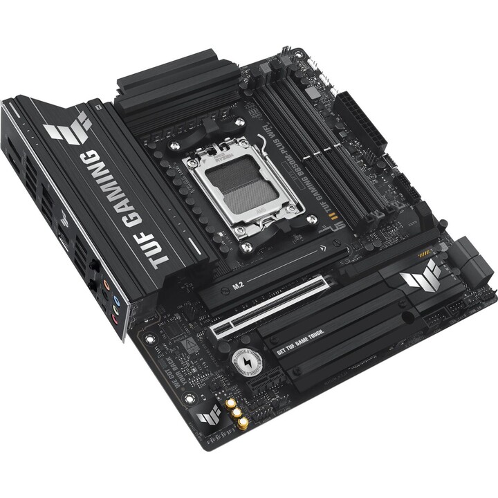 Placa base ASUS TUF Gaming B850M-PLUS WiFi - AMD mATX, 14+2+1 etapas de potencia DrMOS de 80 A, DDR5
