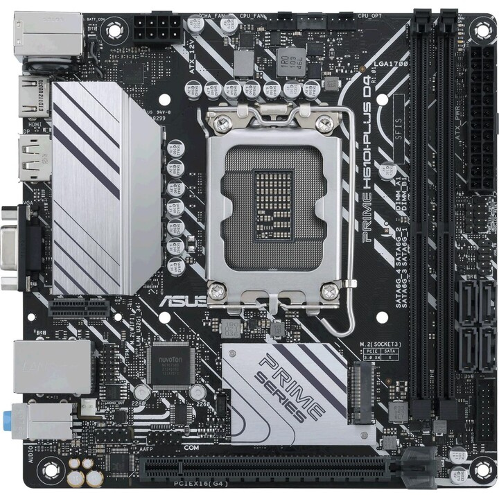 Placa base ASUS PRIME H610I-PLUS D4-CSM disipador VRM, disipador PCH y Fan Xpert