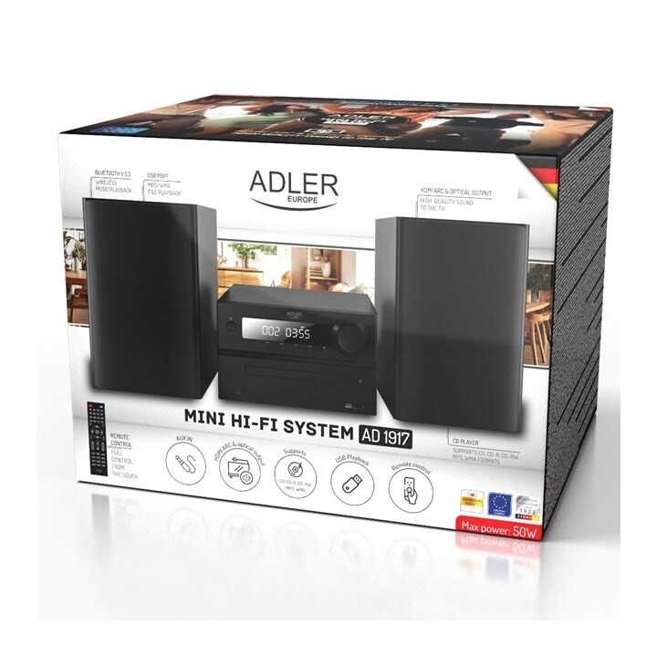 Adler AD 1917 Tour HI-FI Bluetooth/ CD/ USB/ Radio FM Noire