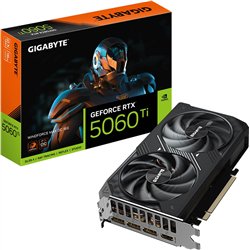 Placa de vídeo|GIGABYTE|NVIDIA GeForce RTX 5060 Ti|16 GB|GDDR7|PCIE 5.0 16x|GPU 2587 MHz|Dissipador de dois slots|N506TWF2MAXOC-