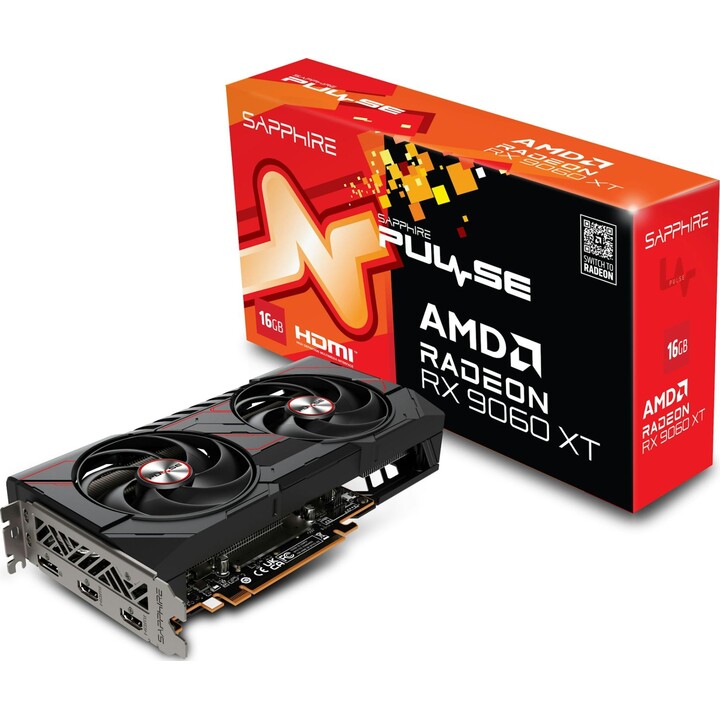Tarjeta Gráfica Sapphire Pulse Radeon RX 9060 XT Gaming OC/ 16GB GDDR6