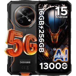 DOOGEE Fire 7 5G, 16GB+256GB/2TB, Android 15, 13000mAh/18W, 6.6 HD+90Hz, 64MP+16MP, naranja