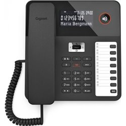 Gigaset DESK 800A negro, pantalla LCD, contestador automático, manos libres, puerto para auriculares RJ-9 S30350-H225-B101