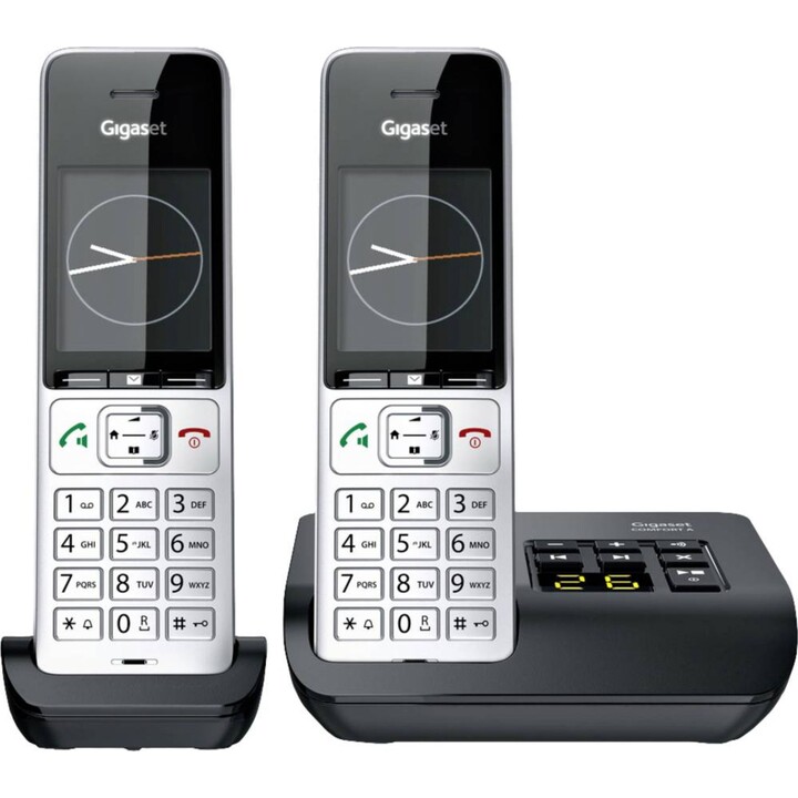 Gigaset Comfort 500a Duo Teléfono Dect/Analógico Identificador De Llamadas Negro, Plata