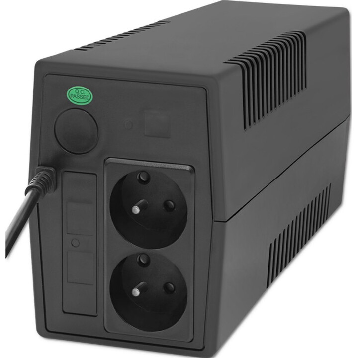 Linha de energia ininterrupta interativa Qoltec 53772 | Monólito | 650VA | 360W