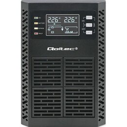 Sistema de alimentación ininterrumpida (SAI) Qoltec, 2 kVA, 2000 W, Factor de potencia 1.0, LCD, EPO, USB, En línea