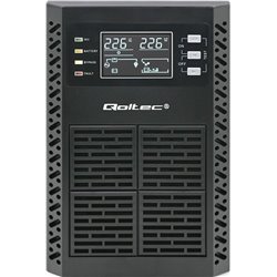 Sistema de alimentación ininterrumpida (SAI) Qoltec, 2 kVA, 2000 W, Factor de potencia 1.0, LCD, EPO, USB, En línea
