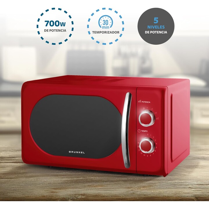 Grunkel MW-20ROJO microwave 20L 700W red