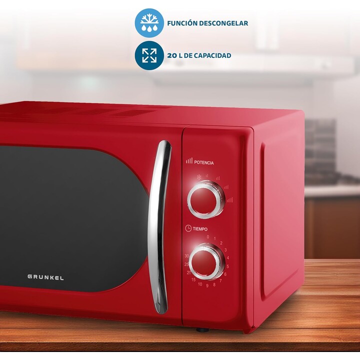 Grunkel MW-20ROJO microwave 20L 700W red