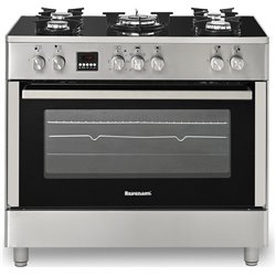 Fogão elétrico a gás Ravanson KWGE-K90 vidro inox