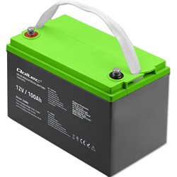 Batería de gel Qoltec, 12 V, 100 Ah, Sin mantenimiento, Larga vida útil, Fotovoltaica, SAI, autocaravanas, barcos