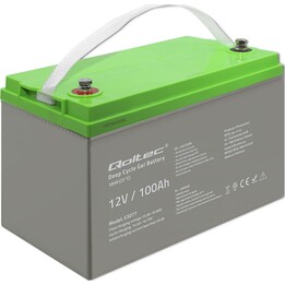 Qoltec 53077 Deep Cycle Gel Battery | 12V | 100Ah | 30.5kg