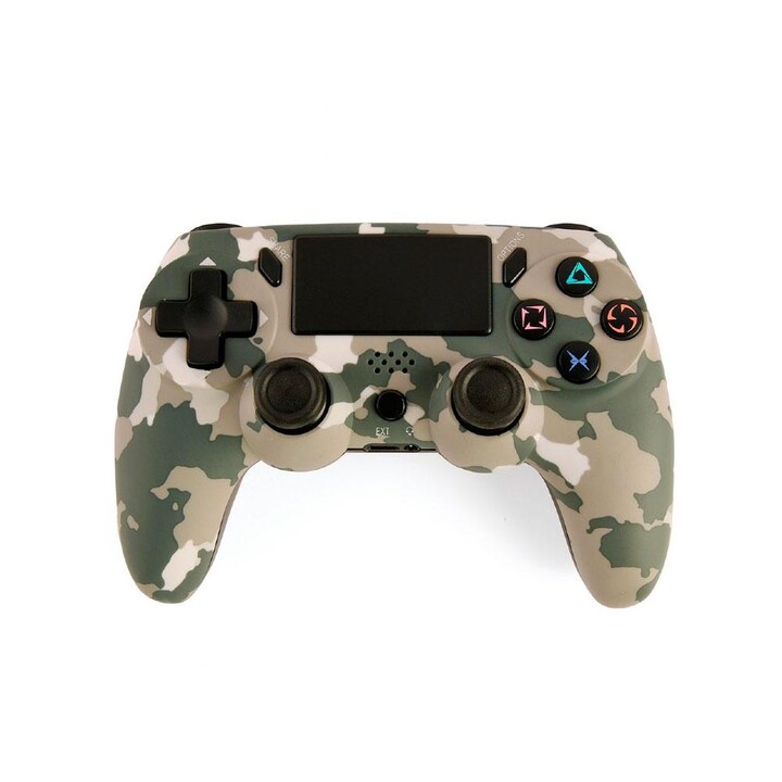 Manette sans fil PS4 - PC / 600 mAh / Boutons lumineux / Gembird / Camouflage JPD-PS4BT-01-CM
