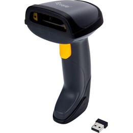 Equip 351023 Escáner de código de barras láser inalámbrico 1D con soporte, negro