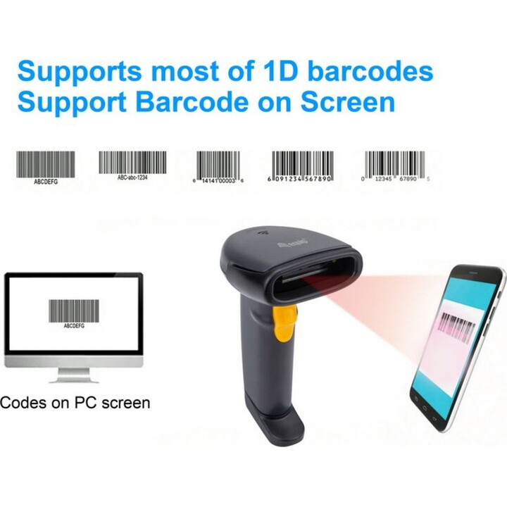 Equip 351020 USB 1D-Barcodescanner mit Ständer schwarz