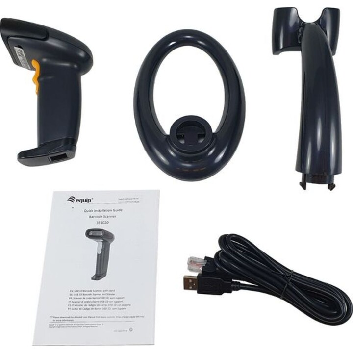 Equip 351020 USB 1D-Barcodescanner mit Ständer schwarz