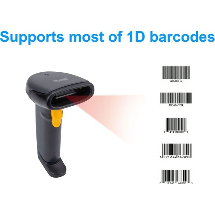 Equip 351022 USB 1D Laser Barcode Scanner with Stand Black