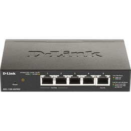 D-Link DGS-1100-05PDV2 conmutador Gestionado Gigabit Ethernet (10/100/1000) Energía sobre Ethernet (PoE) Negro