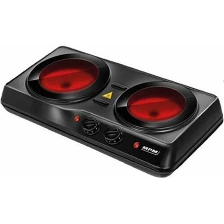 Cocina Vitrocerámica MPM MKE-21 2 Zonas 1200W Negro