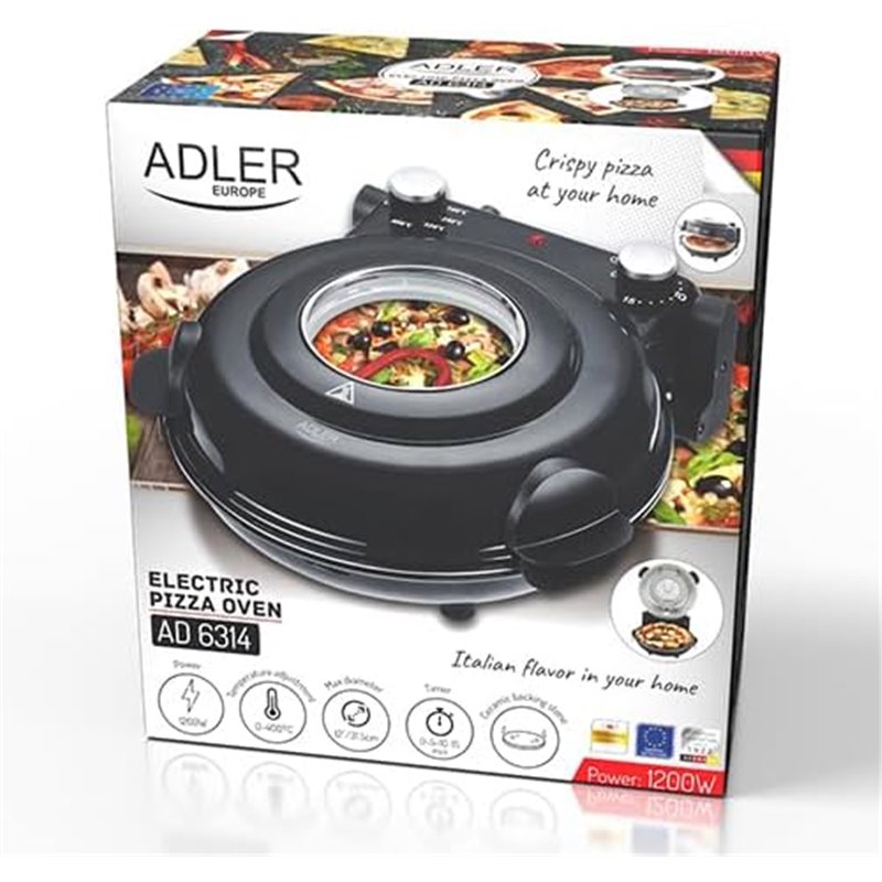 Electric Pizza Oven Adler AD 6314 1200 W 40 cm Black