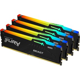 Kit de 4 Kingston FURY Beast RGB Negro 128GB (4x32GB) 5600MT/s CL40 DDR5 XMP DIMM