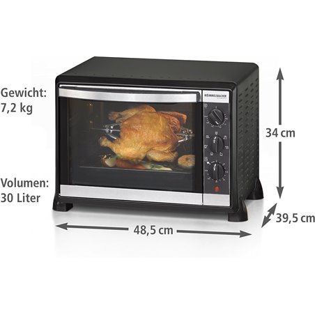 Rommelsbacher bg 1550 forno e grelha 1550 w 30 l preto