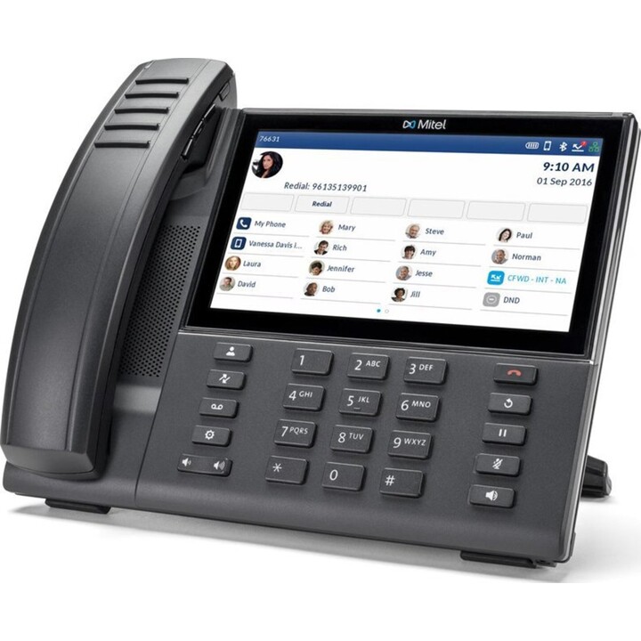 Teléfono IP Mitel 6940W con auriculares inalámbricos, color negro