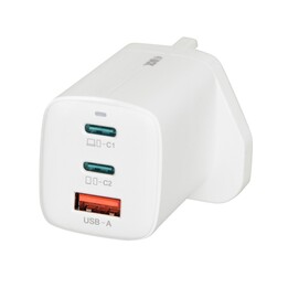Carregador universal GaN iBOX C-65 branco, 65 W, plugue Reino Unido