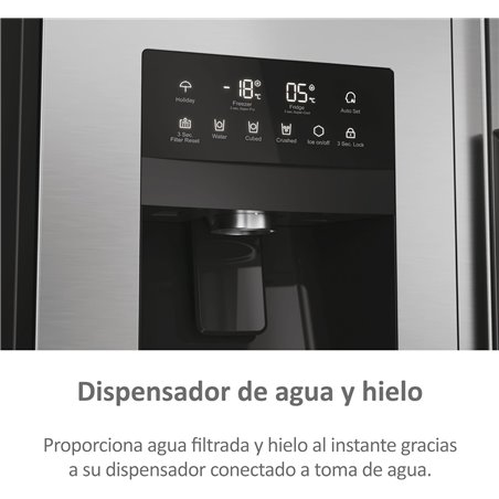 Frigorífico Congelador Haier SBS 90 Serie 5 HSR5918DIMP independiente de Doble Cara 511L Plata
