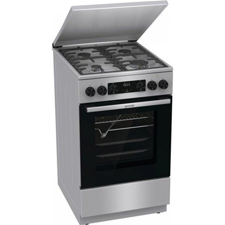Cocina Gorenje GKS5C71XF Independiente 4 Zonas de Gas + 1 Horno Eléctrico Plata