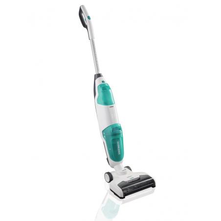 Leifheit Regulus Aqua PowerVac Aspiradora escoba Batería Seca y húmeda Espuma Sin bolsa Azul, Gris, Blanco