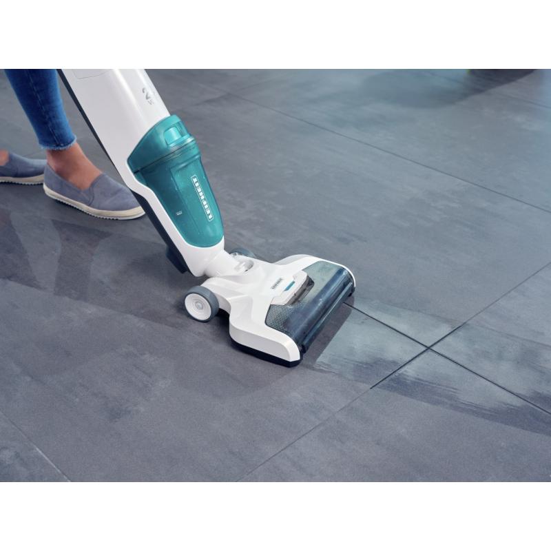 Leifheit Regulus Aqua PowerVac Aspiradora escoba Batería Seca y húmeda Espuma Sin bolsa Azul, Gris, Blanco