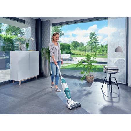 Leifheit Regulus Aqua PowerVac Aspiradora escoba Batería Seca y húmeda Espuma Sin bolsa Azul, Gris, Blanco