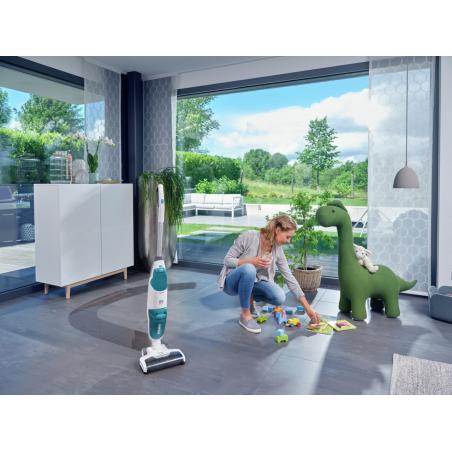 Leifheit Regulus Aqua PowerVac Aspiradora escoba Batería Seca y húmeda Espuma Sin bolsa Azul, Gris, Blanco