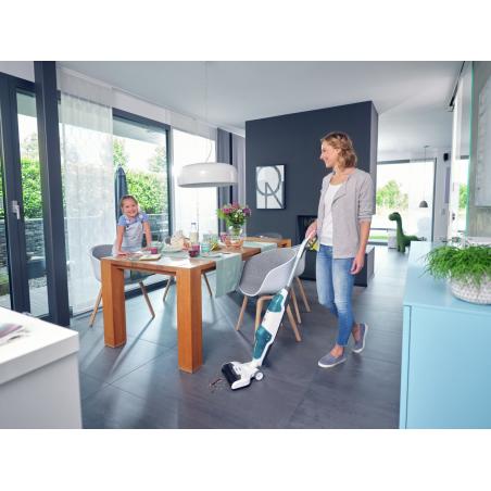 Leifheit Regulus Aqua PowerVac Aspiradora escoba Batería Seca y húmeda Espuma Sin bolsa Azul, Gris, Blanco