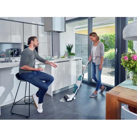 Leifheit Regulus Aqua PowerVac Aspiradora escoba Batería Seca y húmeda Espuma Sin bolsa Azul, Gris, Blanco