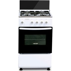 Cocina Independiente Haeger GC-SW5.005D 4 Zonas + Horno Negro Blanco