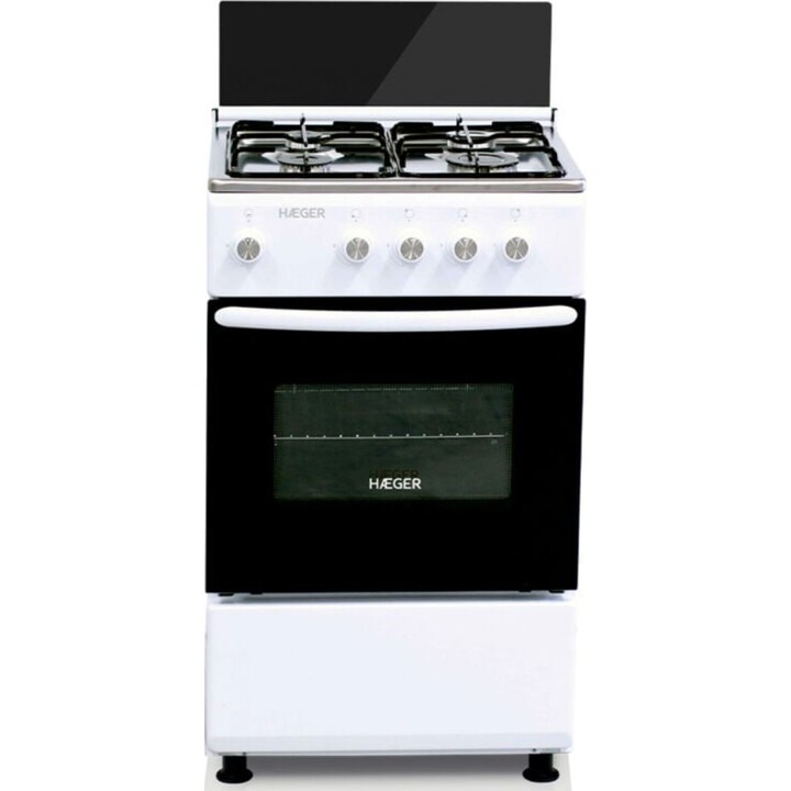 Cocina Independiente Haeger GC-SW5.005D 4 Zonas + Horno Negro Blanco