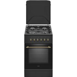 Cocina a gas / eléctrica MPM 56-KRM-13 4 Zonas Negro