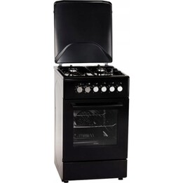 MPM MPM-56-KGM-12B, Fogão misto com 4 zonas de gás e forno elétrico multifunções para uma cozedura perfeita, Preto