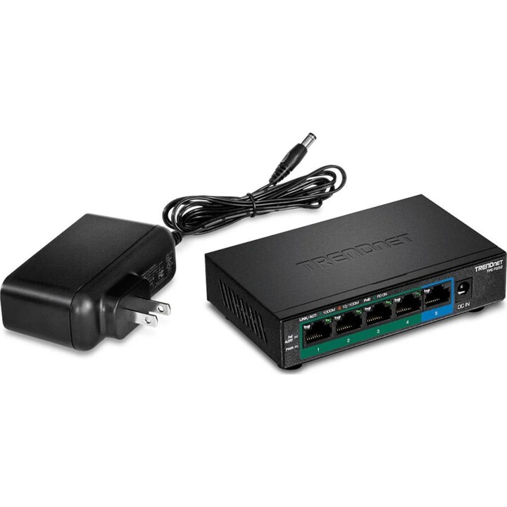 TRENDnet TPE-TG52 5-Port/ RJ-45 Gigabit 10/100/1000 PoE Switch