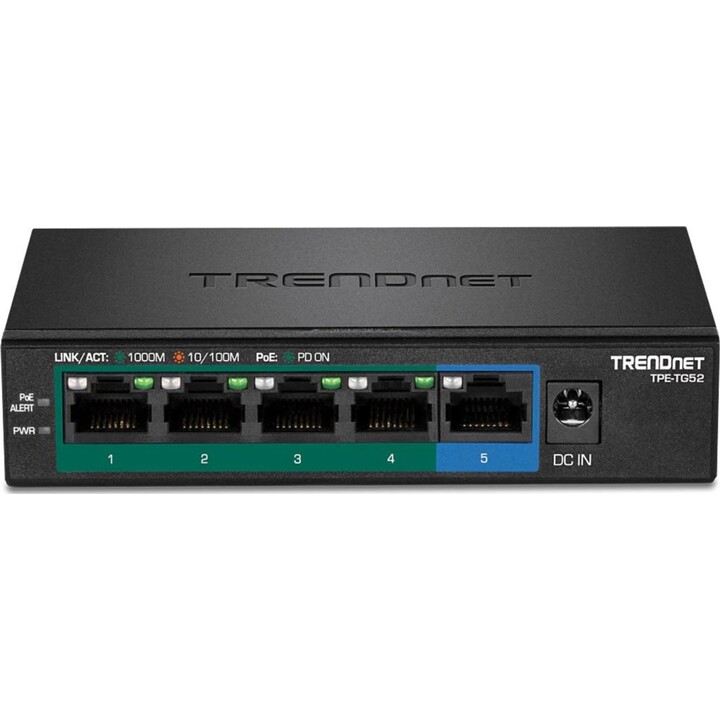 Conmutador Trendnet Tpe-Tg52 5 Puertos RJ-45 Gigabit (10/100/1000) Poe