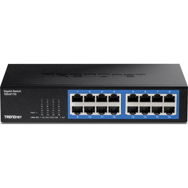 Switch TRENDnet TEG-S17D 16 Portas/RJ-45 Gigabit 10/100/1000