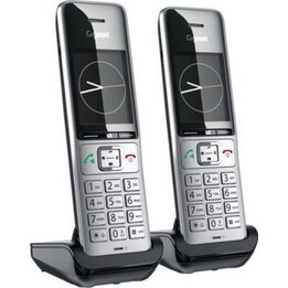 Teléfono DECT/analógico Gigaset COMFORT 500HX Duo con identificador de llamadas, color negro y plateado
