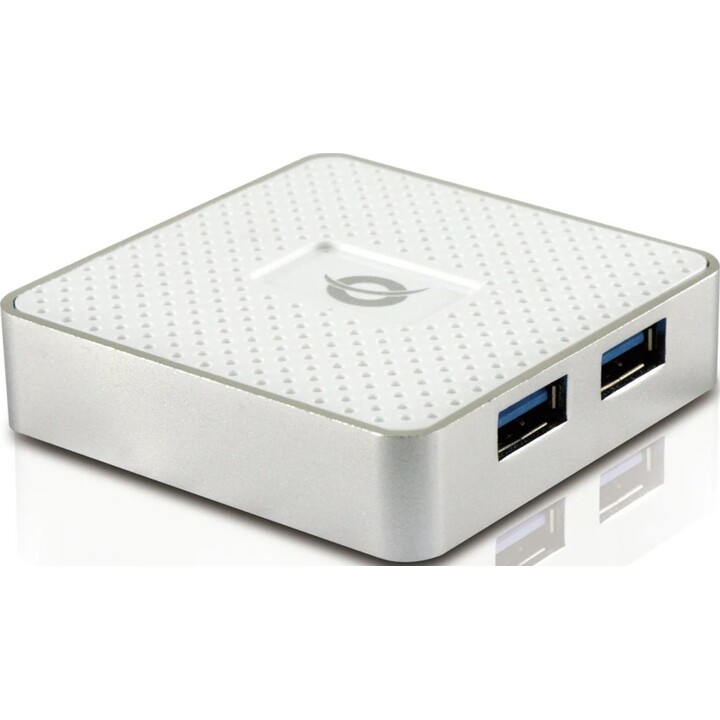Hub Usb 3.0 Conceptronic Hubbies03w 4 Puertos Usb 3.0 Con Alimentador Color Blanco
